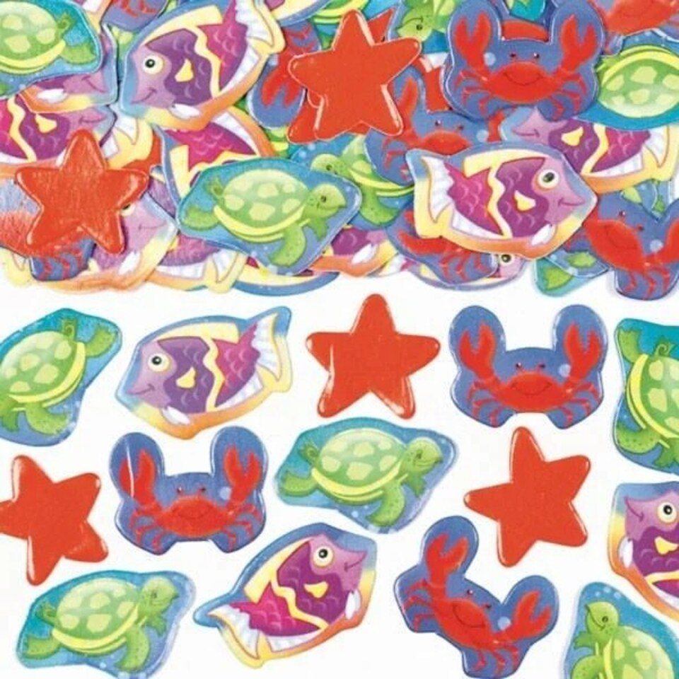 Amscan Deep Sea Fun Confetti - Purple/Green/Red - One Size