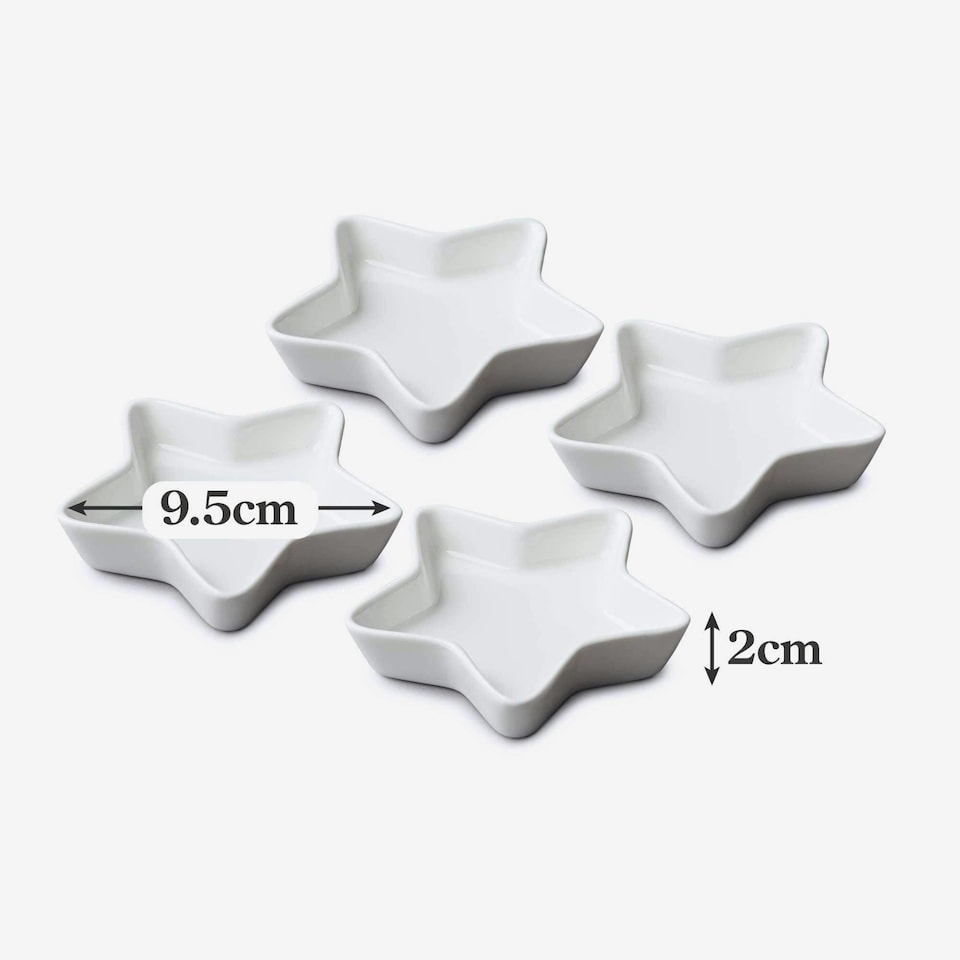 image 1 of Wm Bartleet & Sons Porcelain Mini Star Dish, Set of 4 White