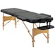 image 1 of HOMCOM Wooden Folding Spa Beauty Massage Table w/ 2 Sections, Carry Bag, Black