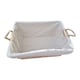 image 2 of Rope Handle Wooden Weave Lined Storage Basket