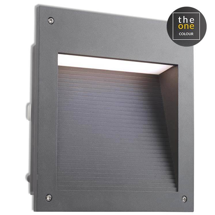 Micenas Outdoor LED Recessed Wall Light Urban Grey 25cm 1862lm 3000K IP65 - Special Offer