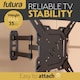 image 5 of Futura Heavy-Duty Universal TV Wall Mount Bracket for 26-60 Inch TVs, Tilt & Swivel Motion