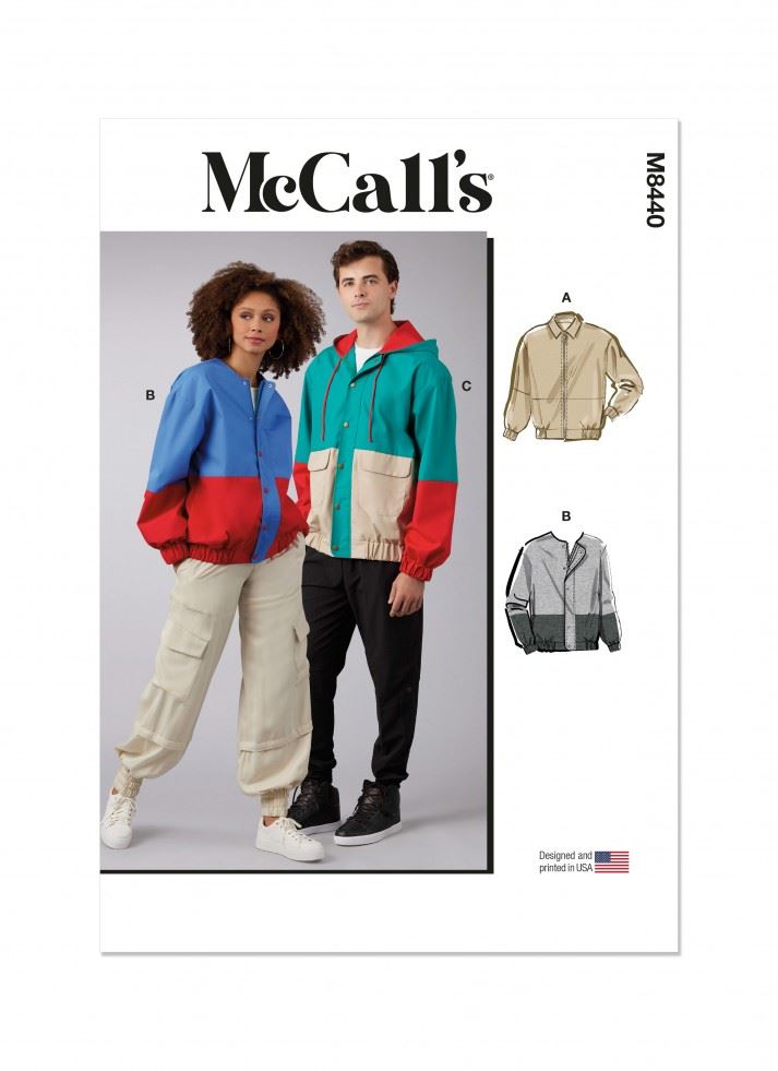 McCall's 8440 Paper Sewing Pattern â Womenâs & Menâs Jackets & Coats, Size A (XSâSâMâLâXLâXXL), Intermediate