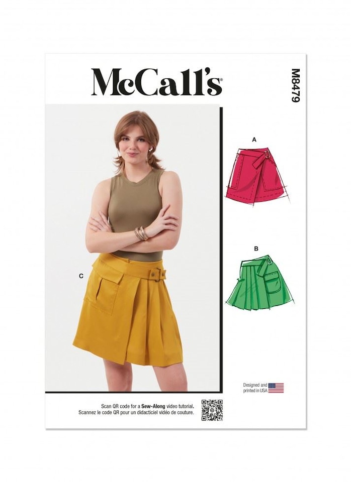 McCall's 8479 Paper Sewing Pattern – Women’s Skirt, Size H5 (6–8–10–12–14), Intermediate