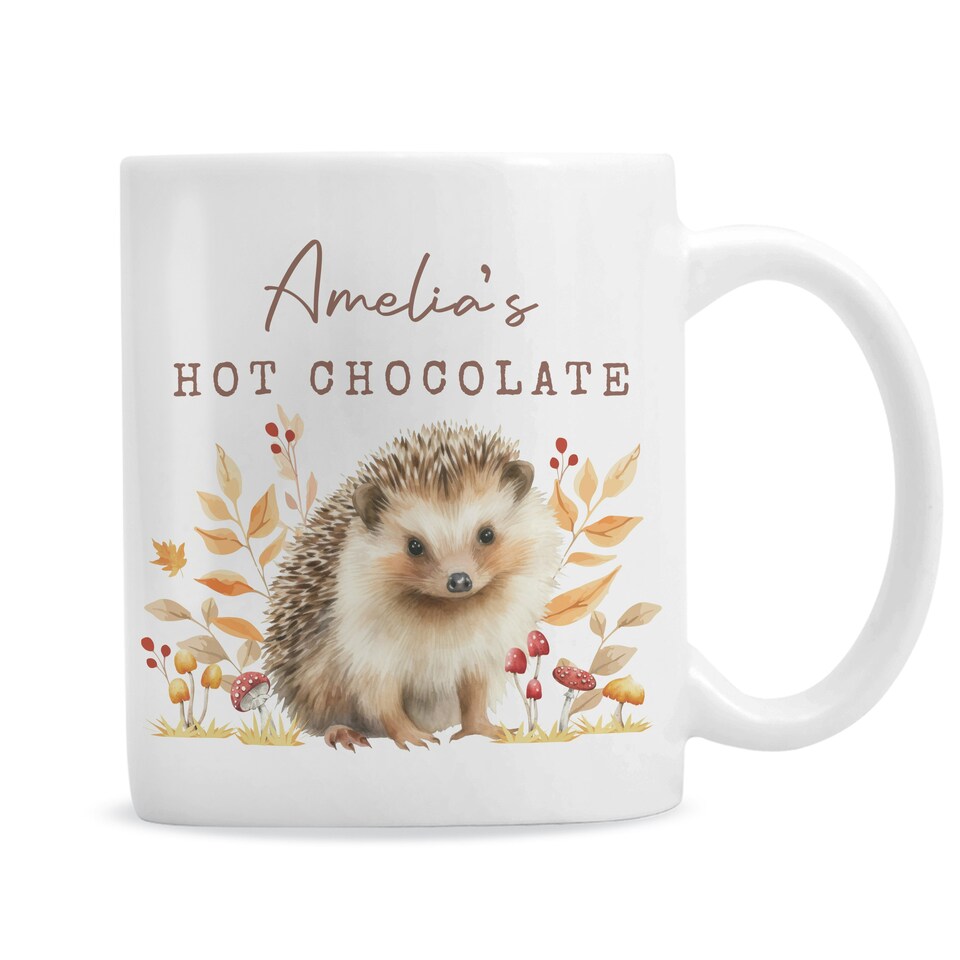 image 1 of Personalised Hedgehog Mug White