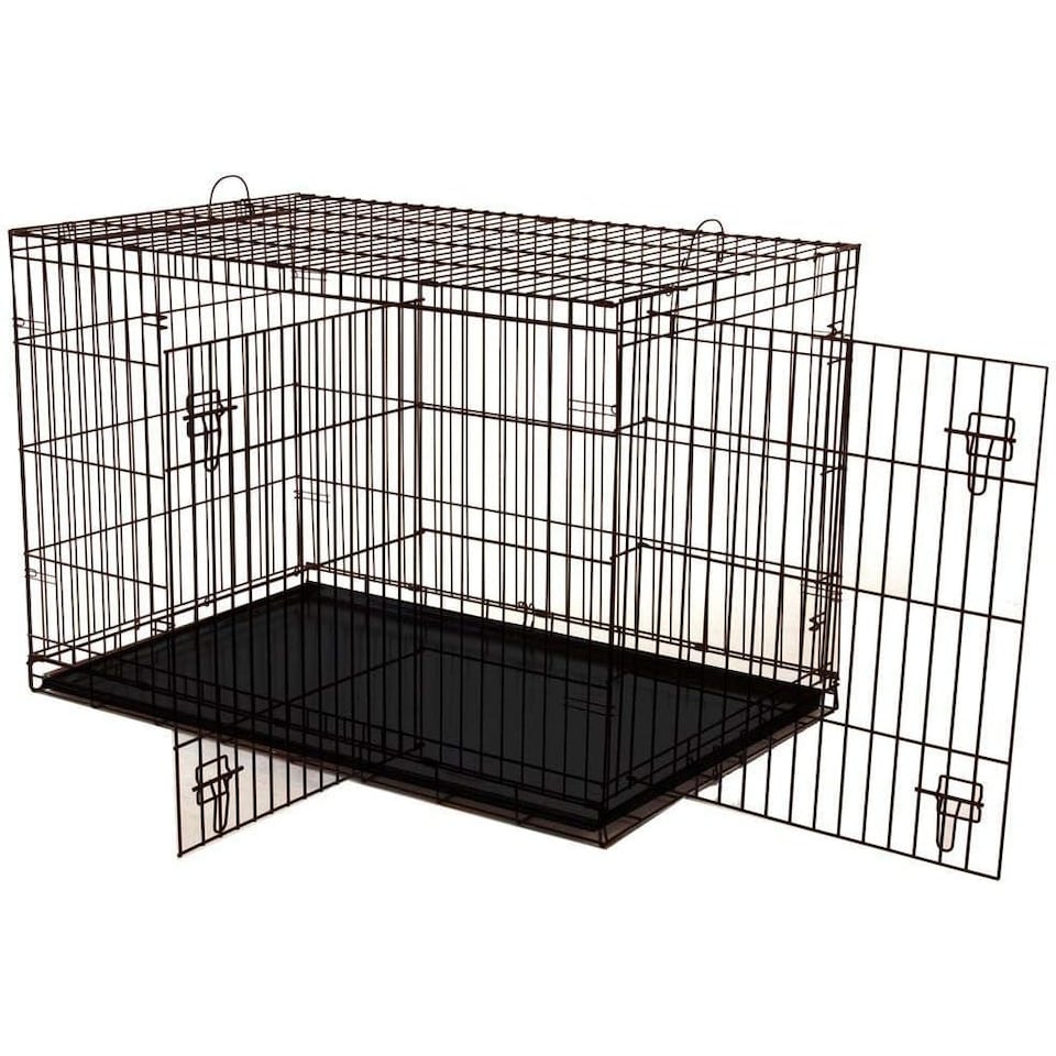 image 1 of Dogit 2-Door Dog Crate, Black Wire Home
