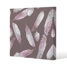 Imprints bird feathers (Canvas Print) / 61 x 61 x 4cm | Multi