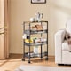 image 2 of Yaheetech 4-Tier Storage Trolley on Wheels with Steel Frame | Brown | Rustic Brown | One Size