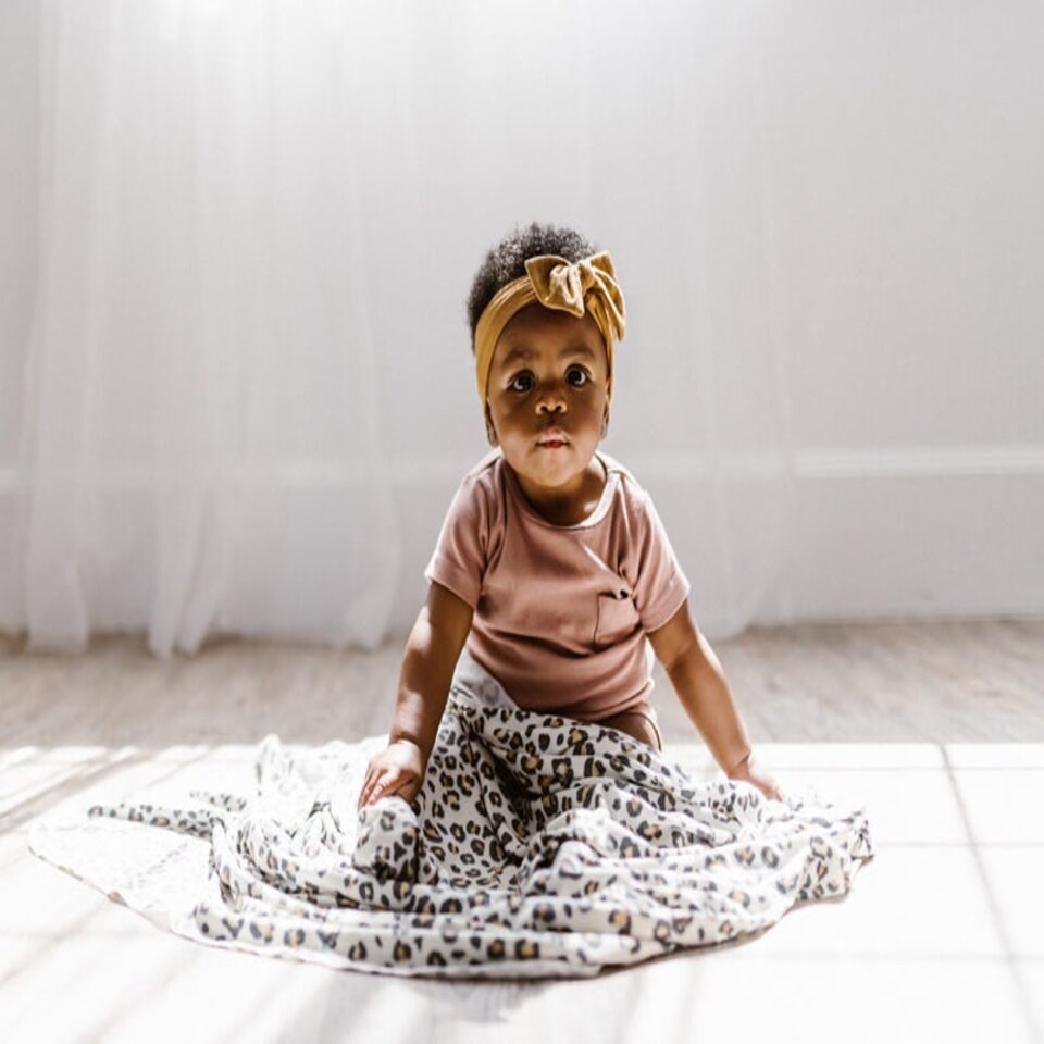 image 1 of Copper Pearl Knitted Swaddle Blanket Zara