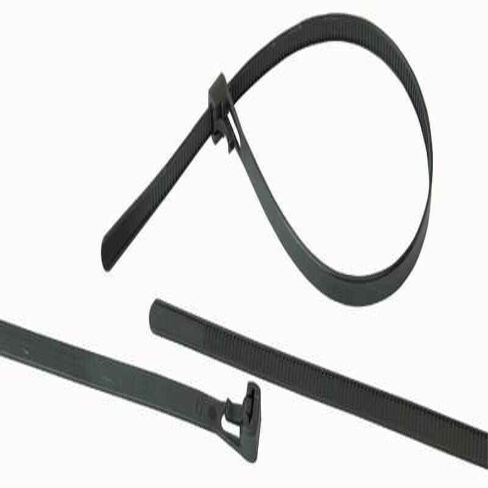PRO POWER - Reusable Cable Ties 300mm x 7.50mm Black 100 Pack