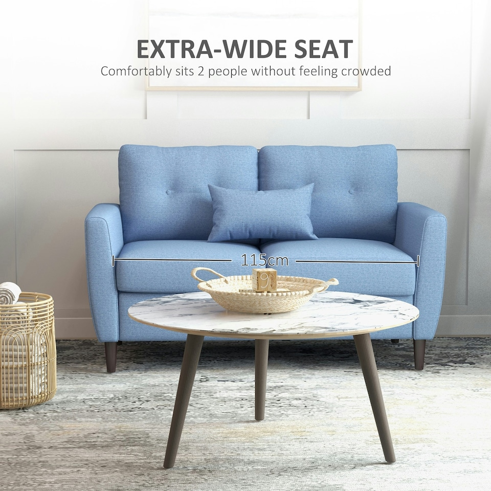 image 1 of HOMCOM Modern Chic Loveseat w/ Armrest Spring Padding for Home Office