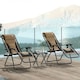 image 2 of Outsunny 2 Pcs Zero Gravity Lounger Folding Recliner Chair Cup Holder Brown