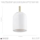 image 6 of White Marble Pendant Lamp Fitting in Scandinavian Design with Black Fabric Cable | White
