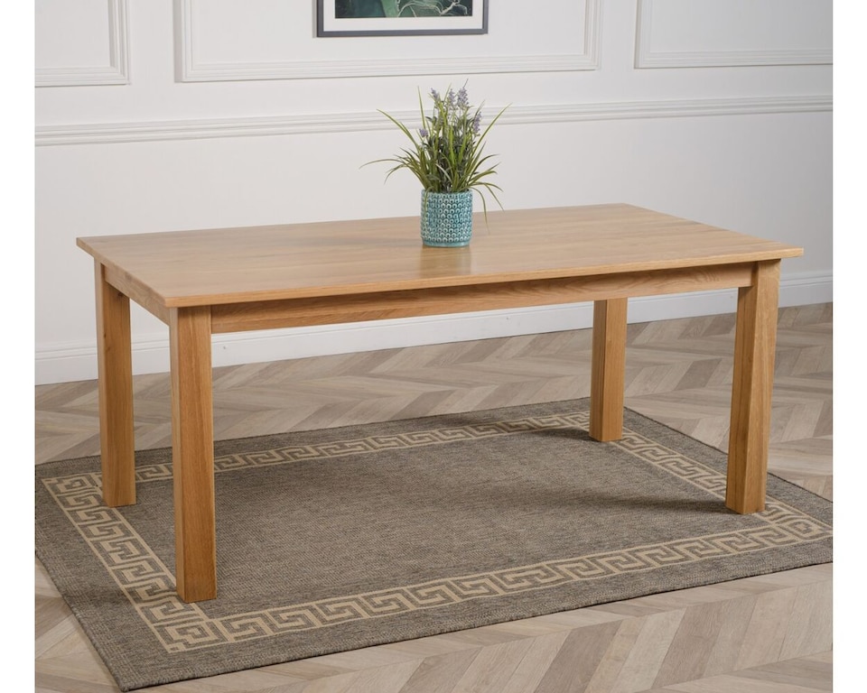 image 1 of Oslo 180 x 90 cm Large Oak Dining Table and 6 Harvard Chairs | Brown | Brown