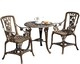image 1 of Antique Effect Rose Design 2 Seater Bistro Patio Set Table UV-Stabilised PVC (Bronze) | Bronze