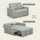image 7 of HOMCOM 2 Seater Sofa Bed Convertible Bed Settee with Pillow, Light Grey
