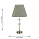 image 4 of Antique Brass Table Lamp with Facet Detail and Sage Green Shade Bronze | Green