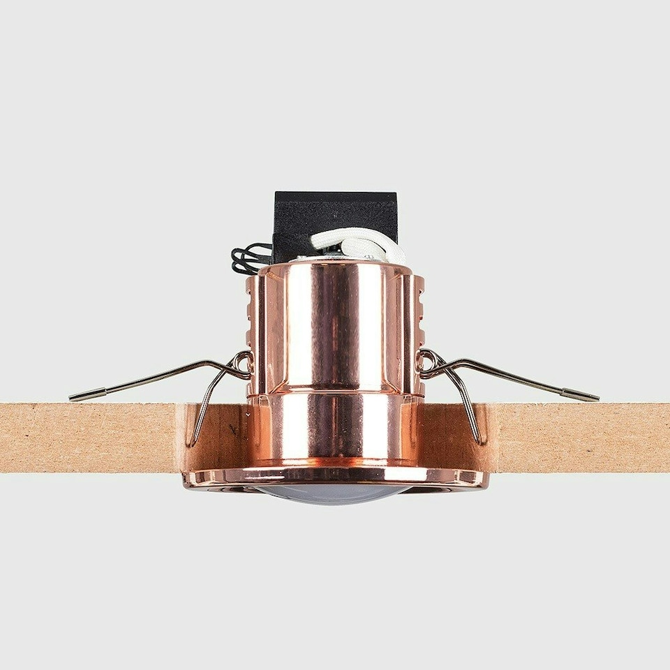 image 1 of ValueLights Pack of 20 - Fire Rated Copper Effect GU10 Recessed Ceiling Downlight/Spotlights With 5w LED Bulbs 6500K Cool White