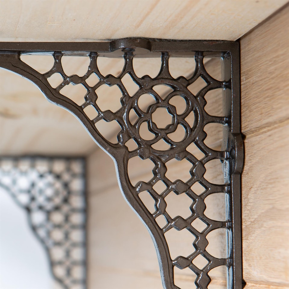 image 1 of Hammer & Tongs Honeycomb Iron Shelf Bracket - D205mm - Black