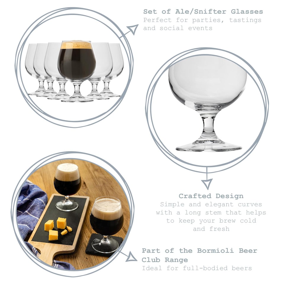 image 1 of Bormioli Rocco Snifter Beer Glasses - 530ml