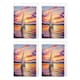 image 1 of Sunset Sailing Boat Seascape Art Cards Pack of 4 Coastal Landscape Greeting Cards