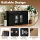 image 9 of COSTWAY Buffet Sideboard Kitchen Storage Cabinet 3 Drawers Black | Black