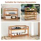 image 7 of COSTWAY 3-Tier Wood Shoe Rack Solid Shoe Storage Shelf Brown