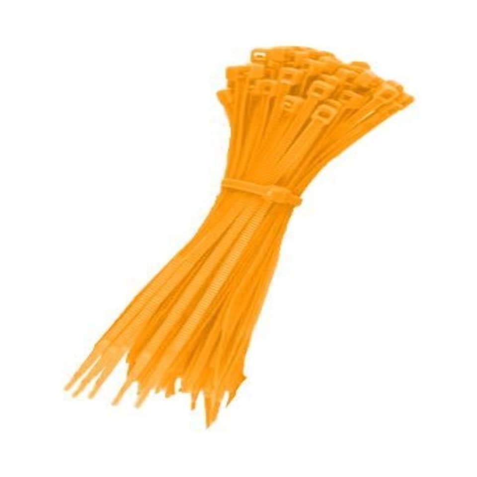 PRO ELEC - Cable Ties, 100mm x 2.5mm, Orange, Pack of 100