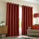 image 5 of Sundour Amberley Eyelet Curtains Orange 46x54" Orange