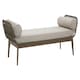 image 3 of Interiors by Premier Rattan Woven Day Bed with 2 side Round Pillow, Rattan Lounge Bench, Wooden Day Bed for Living Room Brown