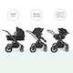 image 4 of Stomp Luxe 12pc Travel System with Stratus i-Size Car Seat & ISOFIX Base, Carrycot, Reversible Seat, Rain Cover & More (Black/Midnight/Tan)