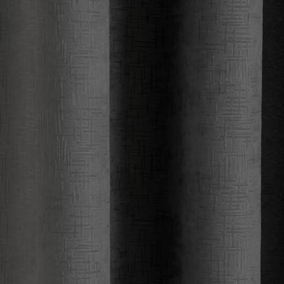 image 1 of Vogue Black Curtains 46 x 90 inch (117 x 229 cm) Room Darkening Eyelet Thermal Noise Reducing Curtains for Bedroom and Living Room