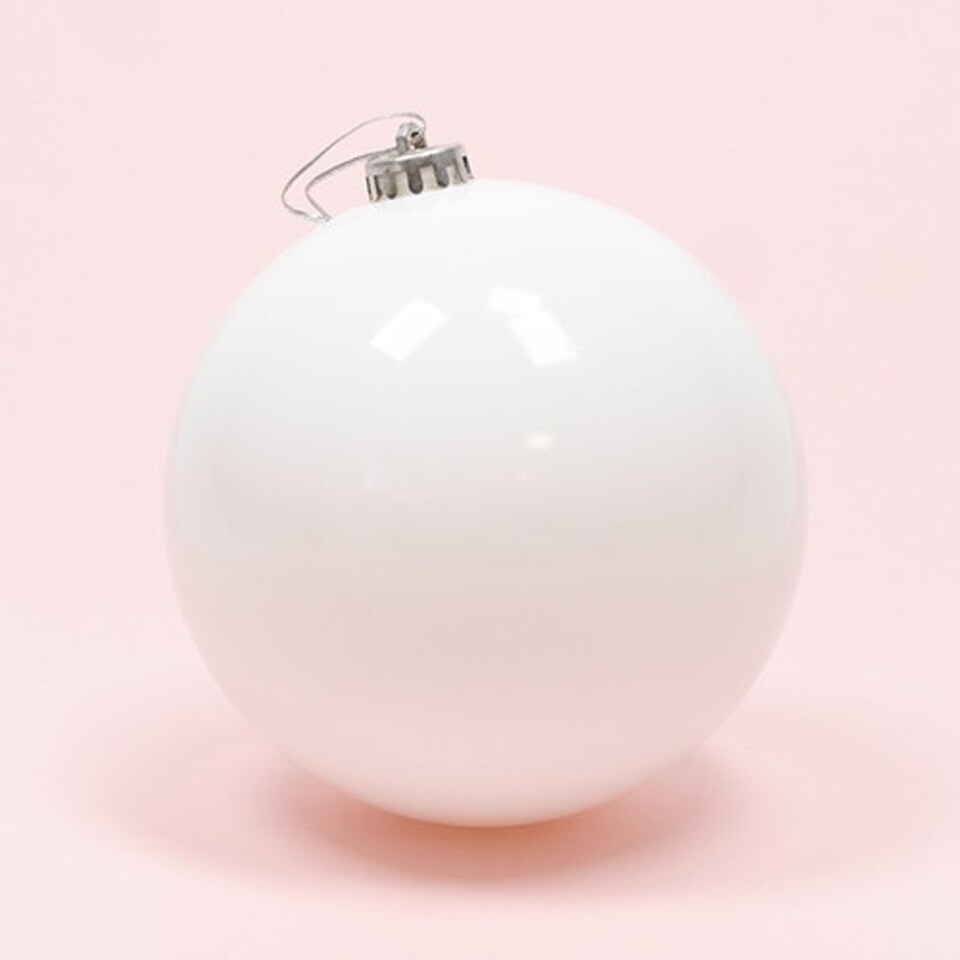 image 1 of White Matte Shatterproof Christmas Bauble 15cm