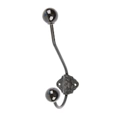 Hammer & Tongs Ceramic Ball Hat & Coat Hook - W50mm x H180mm - Black