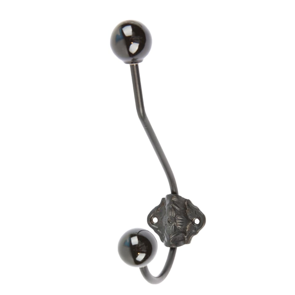image 1 of Hammer & Tongs Ceramic Ball Hat & Coat Hook - W50mm x H180mm - Black