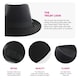 image 2 of Pack of 2 Black Trilby Hat 58cm Black | One Size