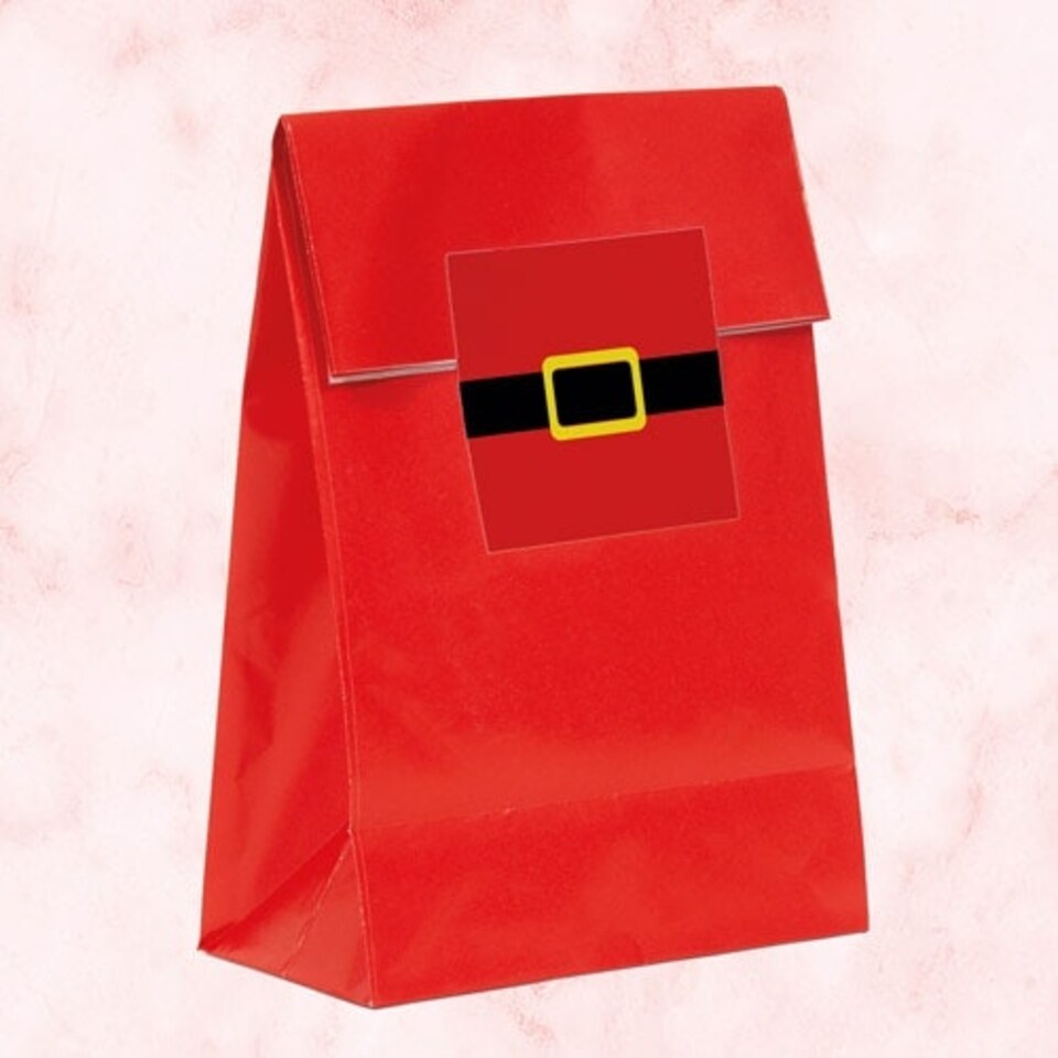 image 1 of Christmas Santa Belt Square Stickers 65mm - Sheet of 12