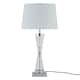 image 2 of Set of 2 Chrome Touch Lamps with White Cotton Shades Chrome | White