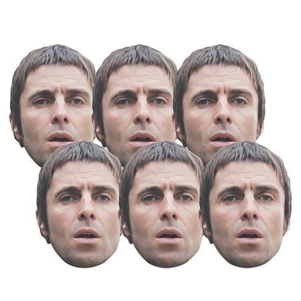 image 1 of Liam Gallagher Cardboard Face Masks - Pack of 6
