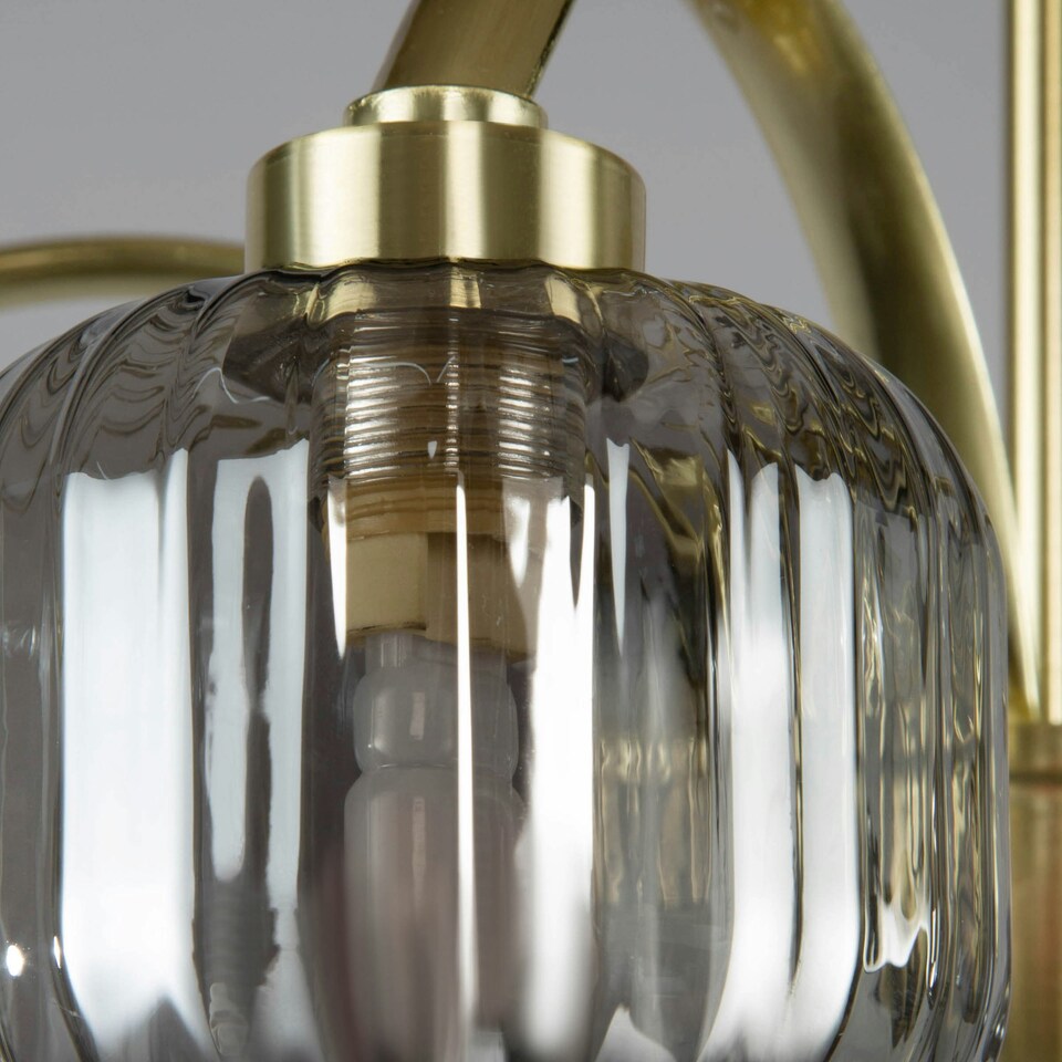 image 1 of BHS Lyna 5 Light Flush Ceiling Light, Satin Brass