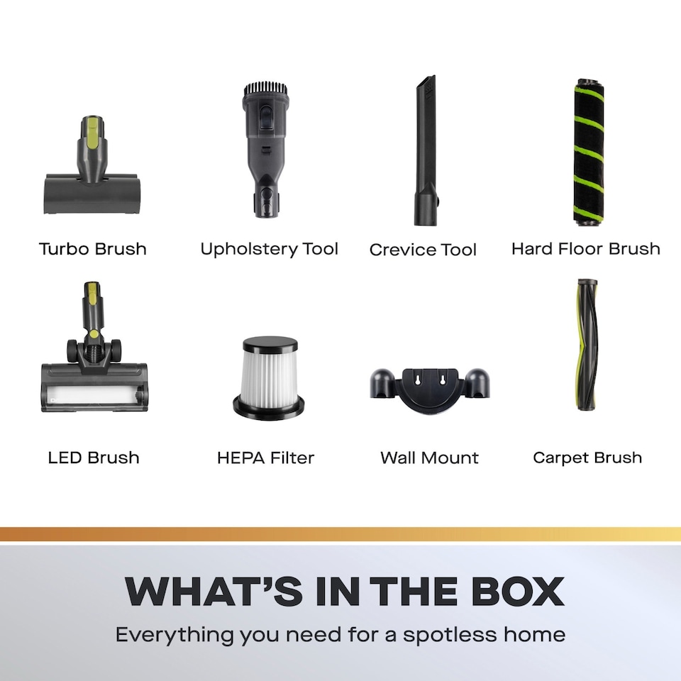 image 1 of Daewoo Cyclone Pro Cordless Stick Handheld Vacuum Bagless 50min 25.9V Headlight