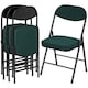 image 1 of HOMCOM Folding Chairs Set of 4 with Cushioned Seat, Steel Frame, Teal Green