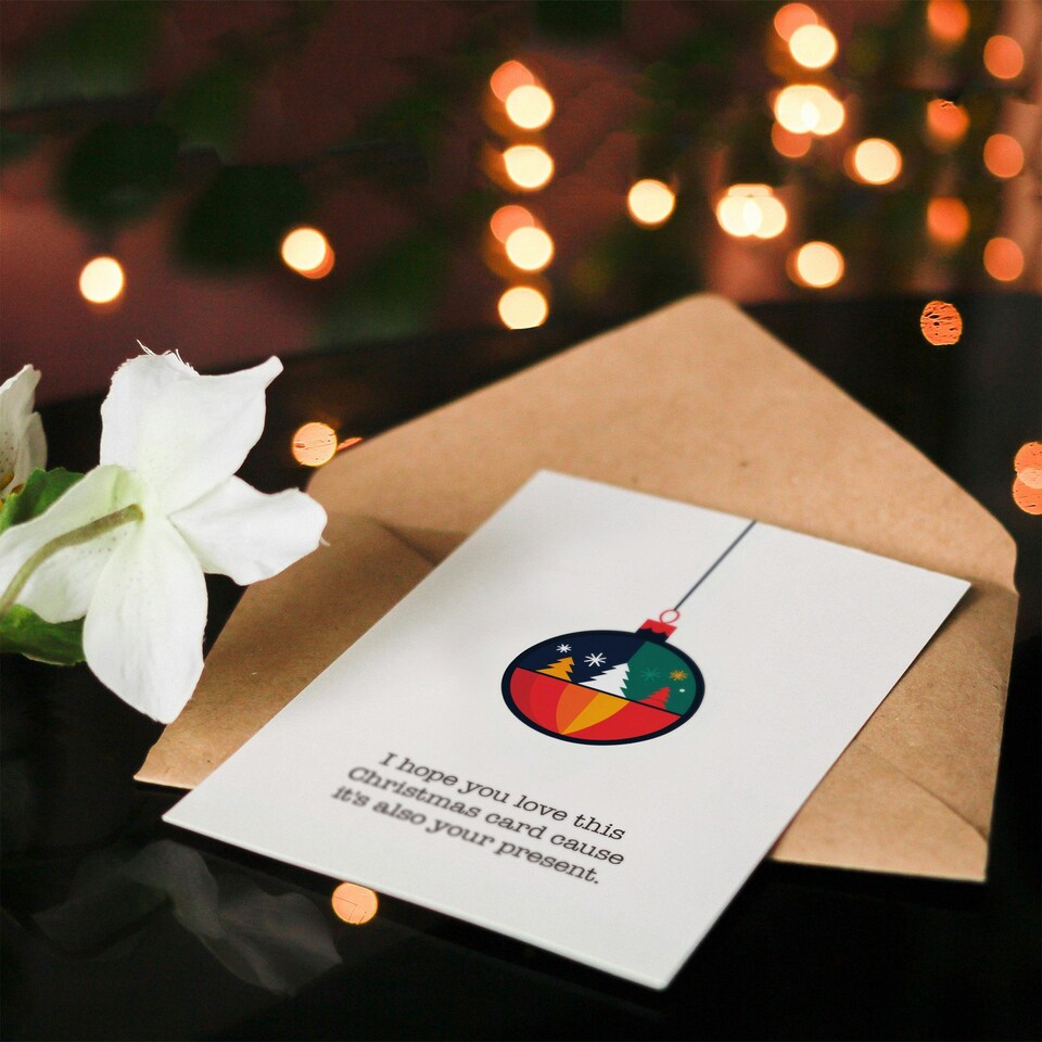 image 1 of Hope You Love This It's Also Your Present Funny Blank For Him Or Her Art Christmas Card