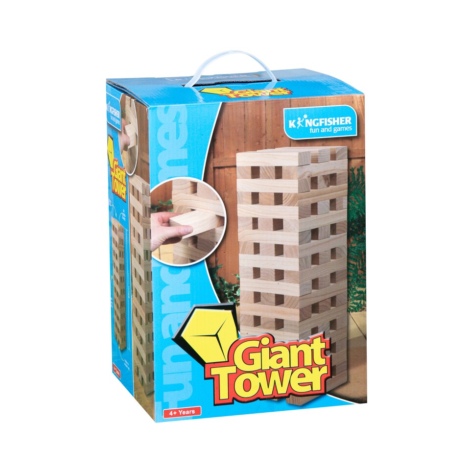image 1 of Giant Wooden Jenga Style Tumbling Tower Garden Party Game