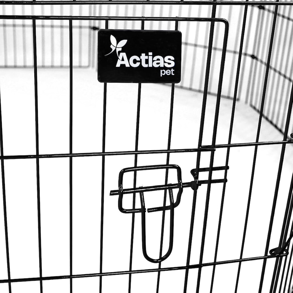 image 1 of Actiaspet Black Metal Drop Pin Play Pen Available in 4 Different Sizes (Black, Small, 8)