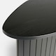 image 4 of OHS Ribbed Round Oval Home Living Room Modern Decor Coffee Side End Table Black