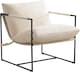 image 1 of Boucle Fabric Lounge Chair with Metal Frame Upholstered Accent chair Luca White