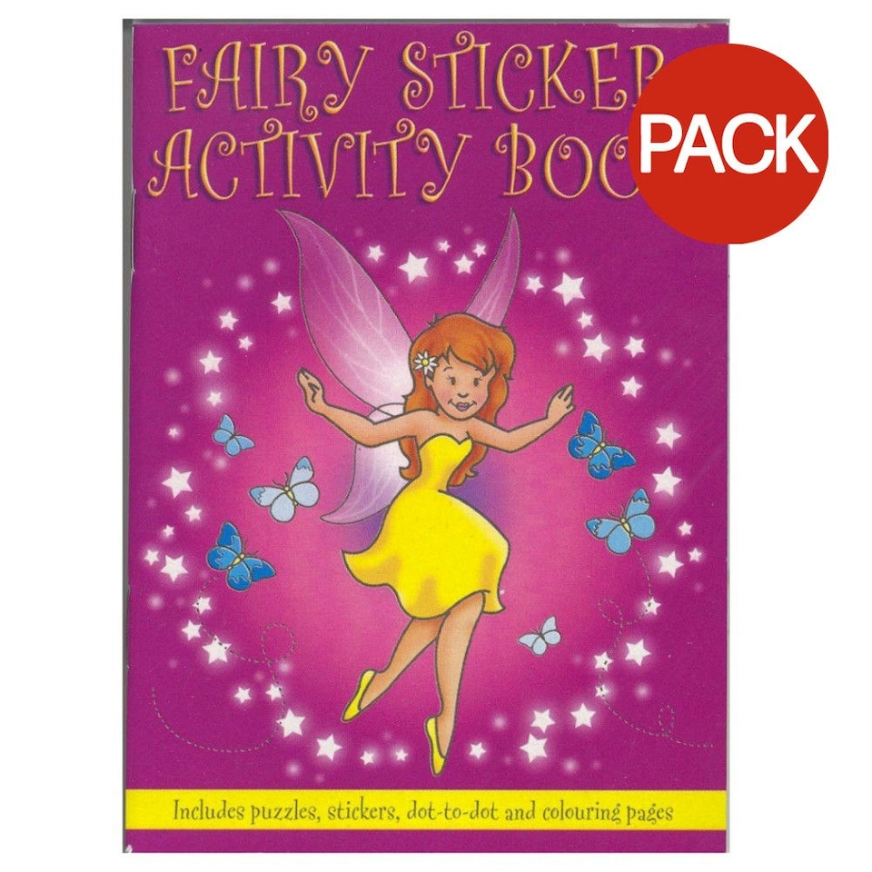 Fairy Activity Book (Pack of 8) - Purple/White/Yellow - One Size