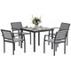 image 1 of Outsunny 5 Piece Garden Furniture Set with 4 Stackable Armchairs, Grey Grey