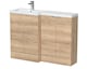 image 1 of Balterley Alrewas Contemporary 2 Door Left-Hand Floor Standing Combination Unit with Basin, Bleached Oak, 1200mm